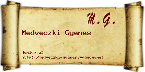 Medveczki Gyenes névjegykártya